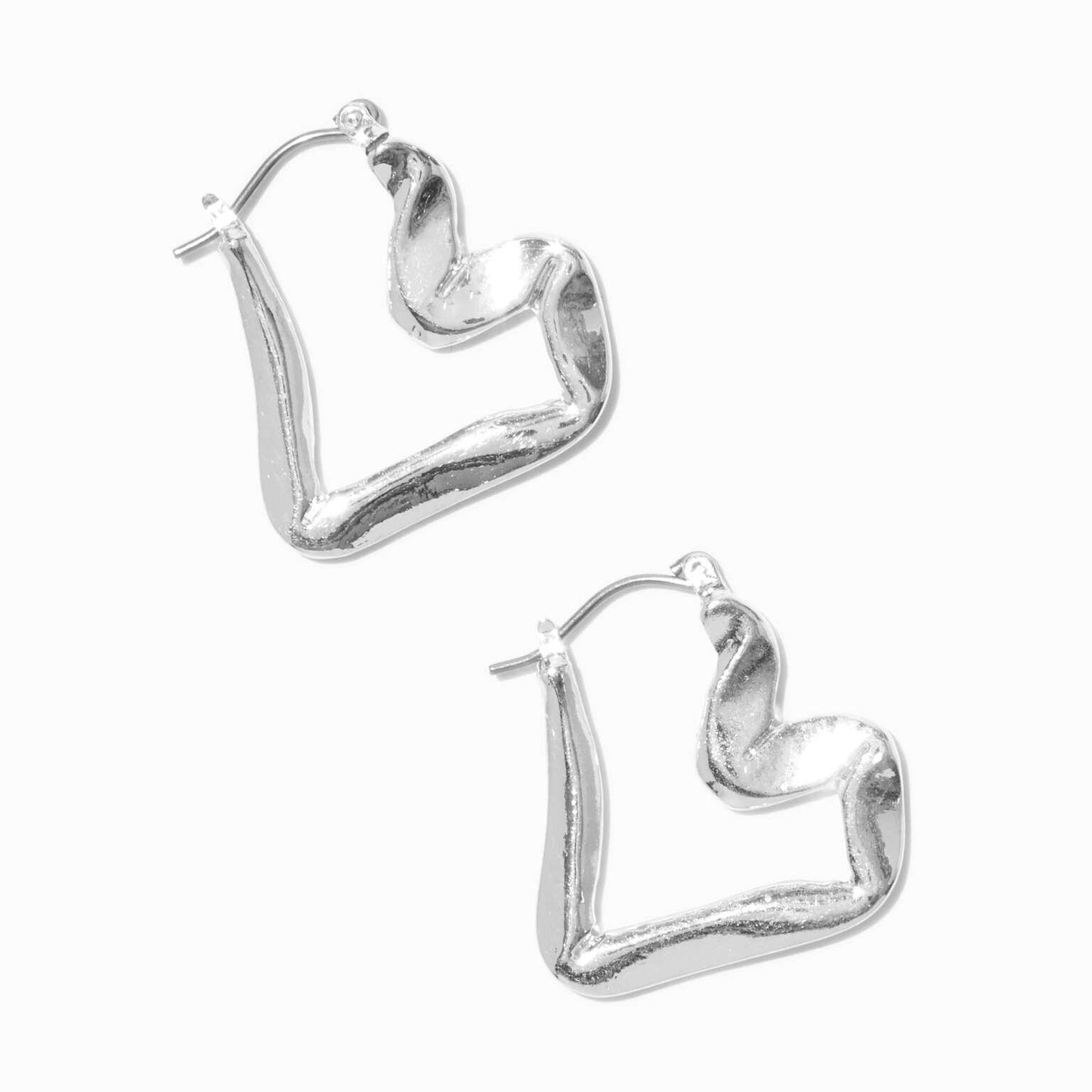 “Absract” Lovely Heart Hoop Earrings
