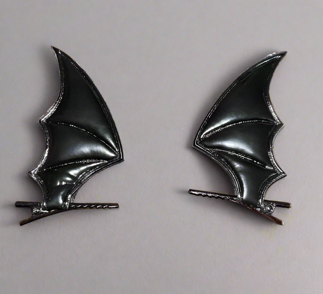 "Batty For You" Cute 2PC Bat Win Hair Clips
