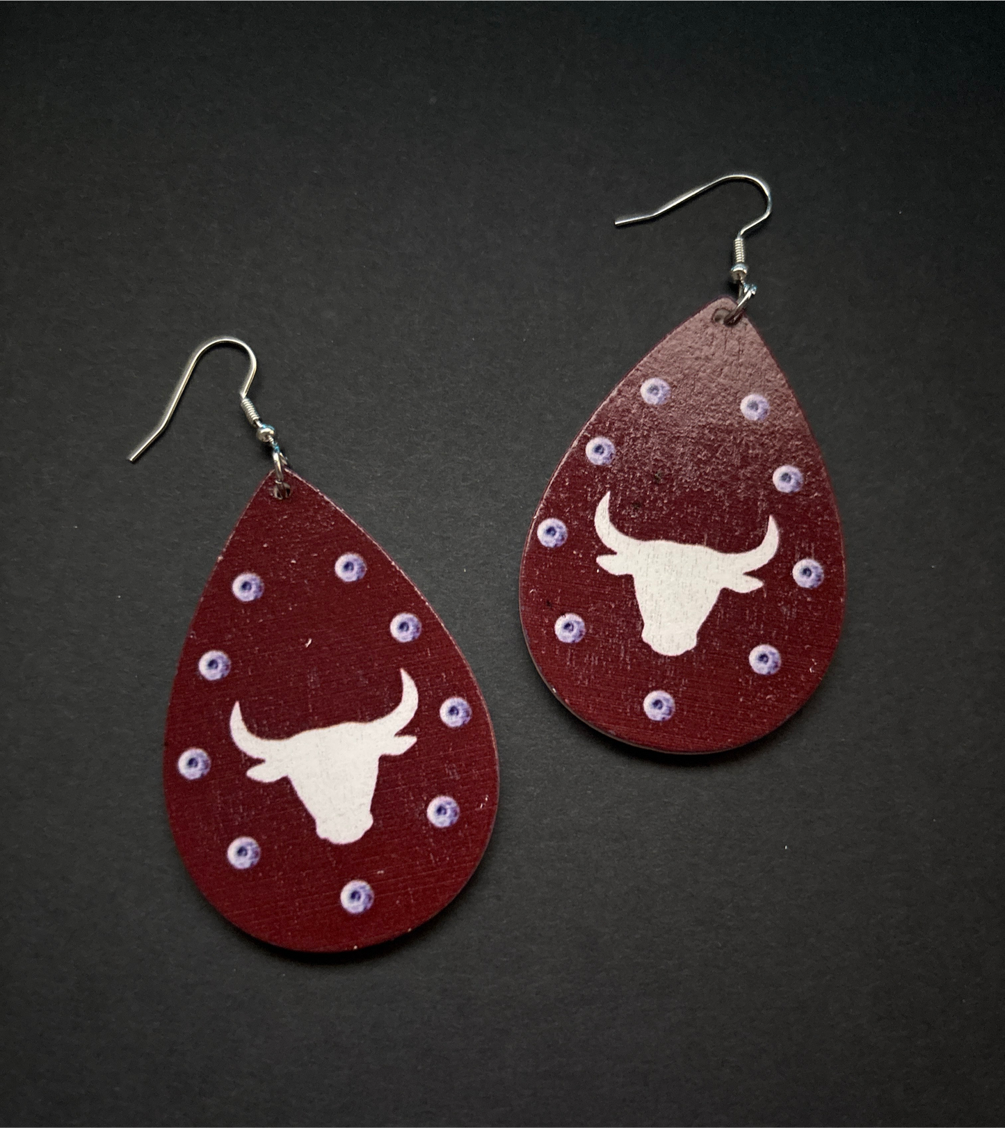 “Highland” Unique Cow Teardrop Earrings