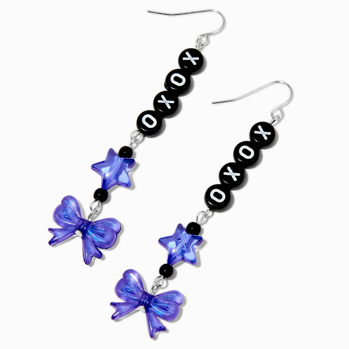 "Gutz" XOXO Purple Star and Bow Earrings