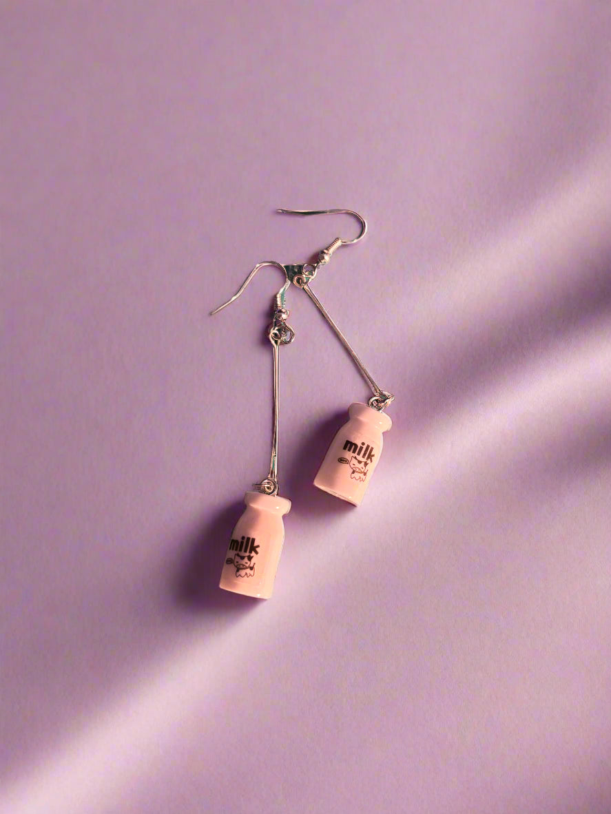 "Got Milk?" Unique Cute Milk Earrings