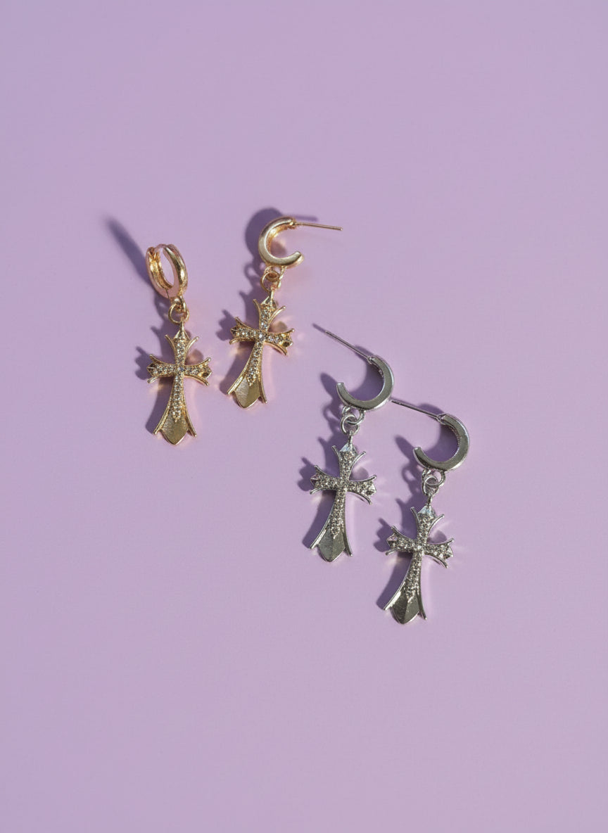 "Spyre" Unique Gothic Scrolled Hoop Style Earrings