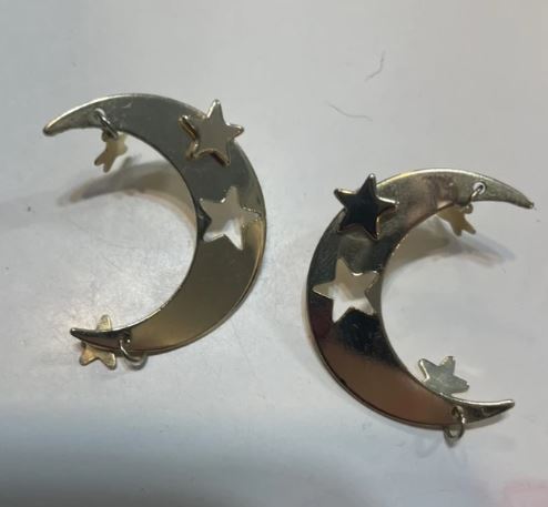 "Rising Moon" Unique Front and Back Earrings