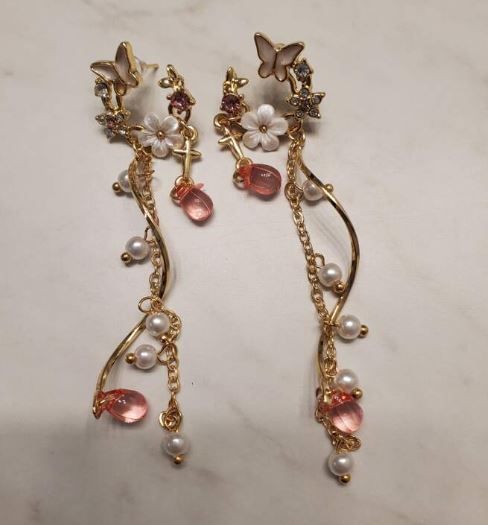 "Elation" Cute Gold tone Butterfly Earrings