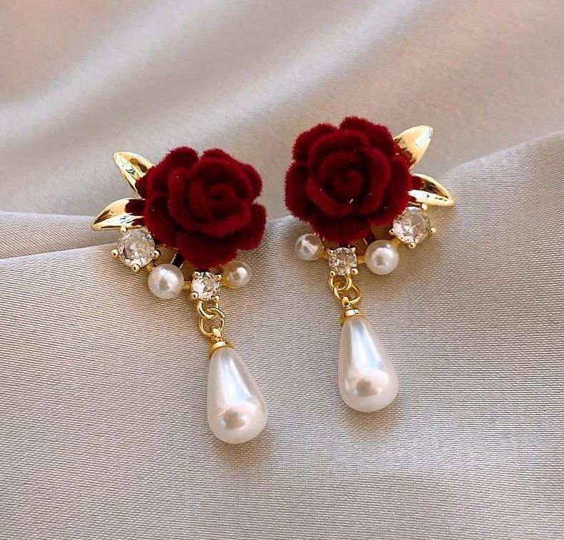 "Rose" Unique Rose Stud Earrings