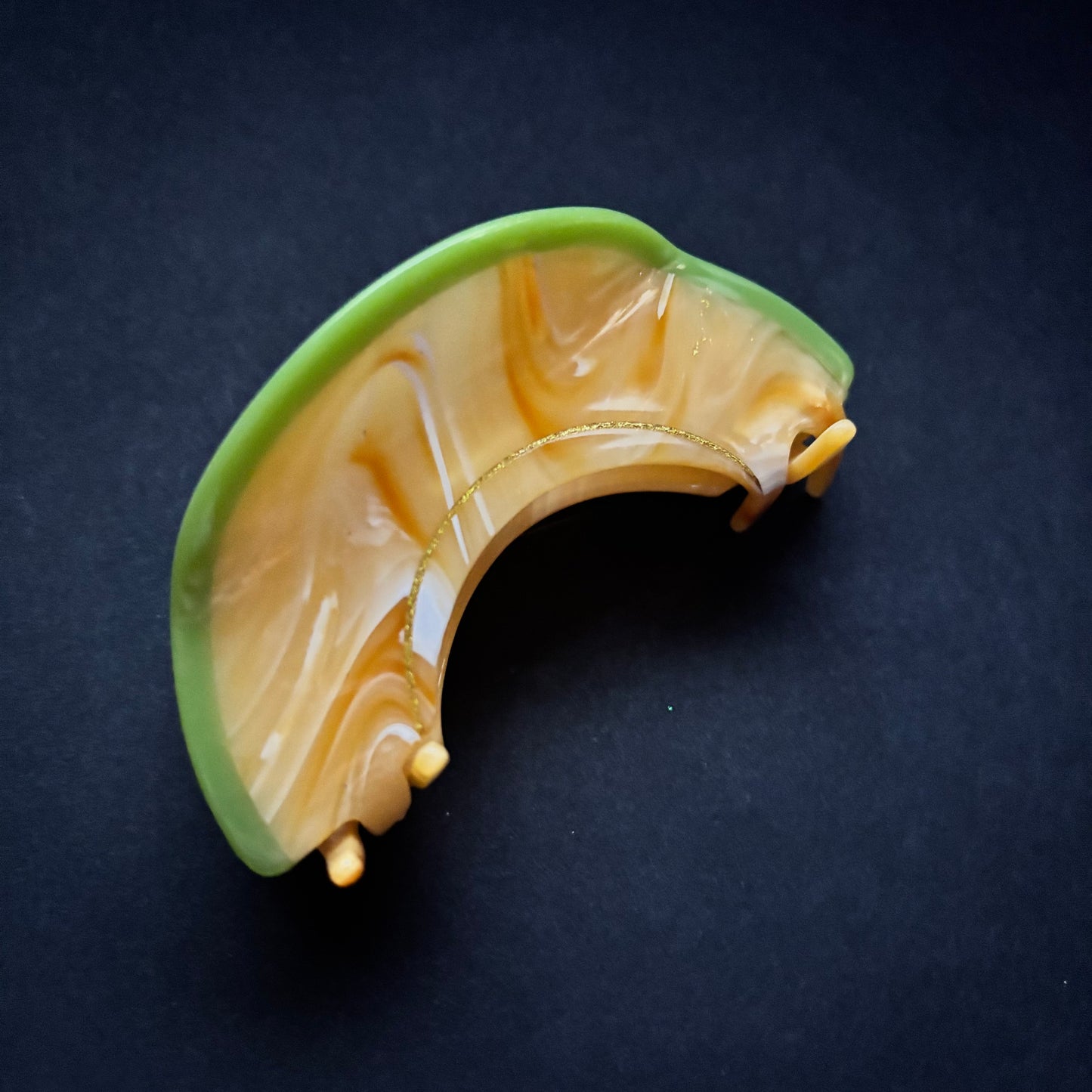 “Summer Bite” Cantaloupe Hair Claw Clip
