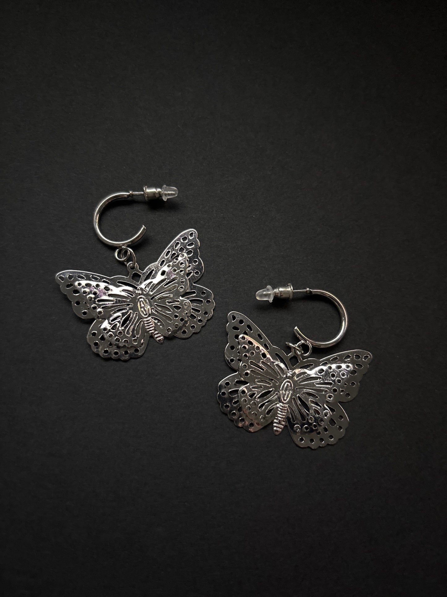 “Flutter” Silver tone Earrings