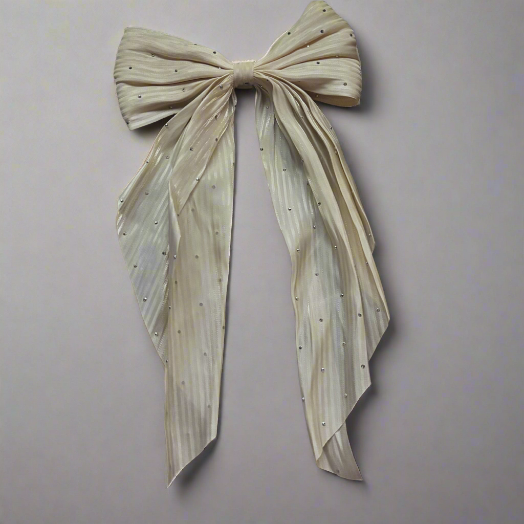 “Serene” Large Oversize Hair Bow with Rhinestone Accents