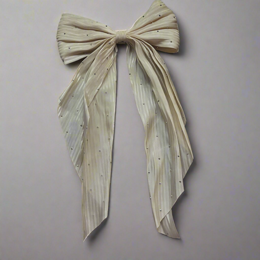 “Serene” Large Oversize Hair Bow with Rhinestone Accents