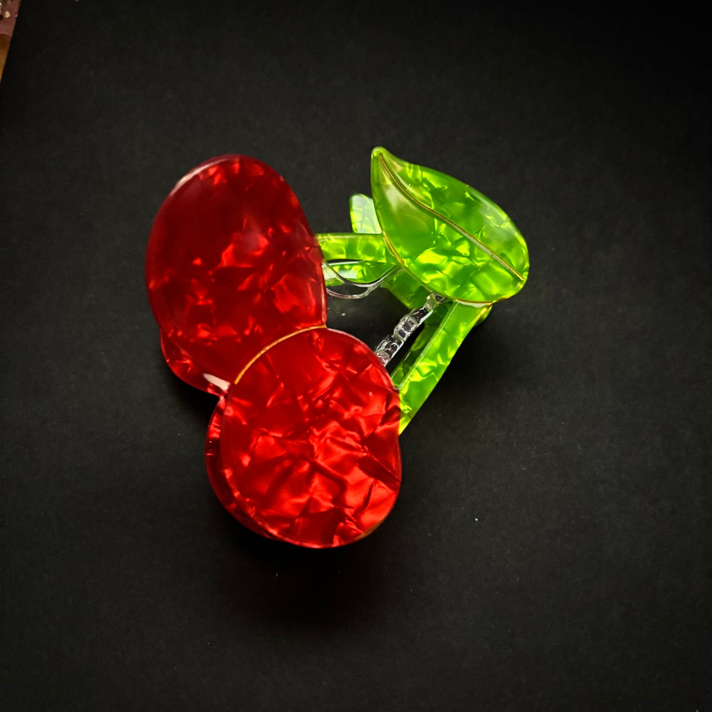 “Cherry Clip” Iridescent Hair Claw Clip