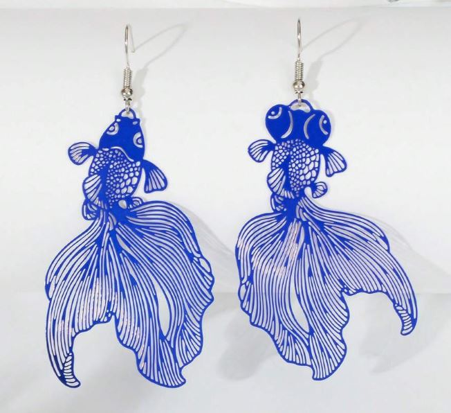 "Playing Koi" Mismatch Dangle Earrings