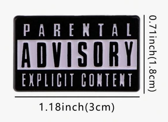 "Parental Advisory" Music Lapel Pin