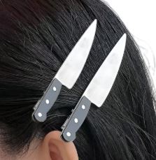 “Shear Terror” Knife Hair Clips
