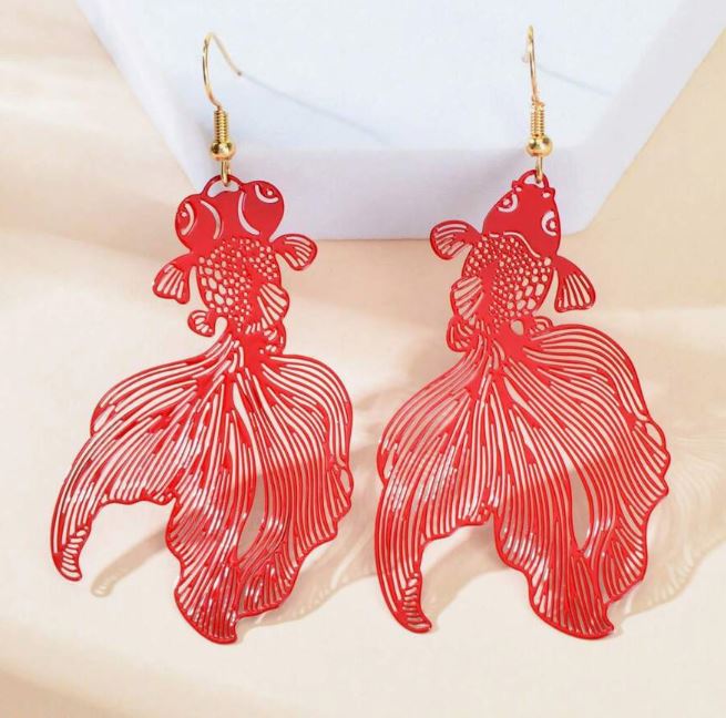 "Playing Koi" Mismatch Dangle Earrings