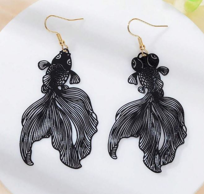 "Playing Koi" Mismatch Dangle Earrings
