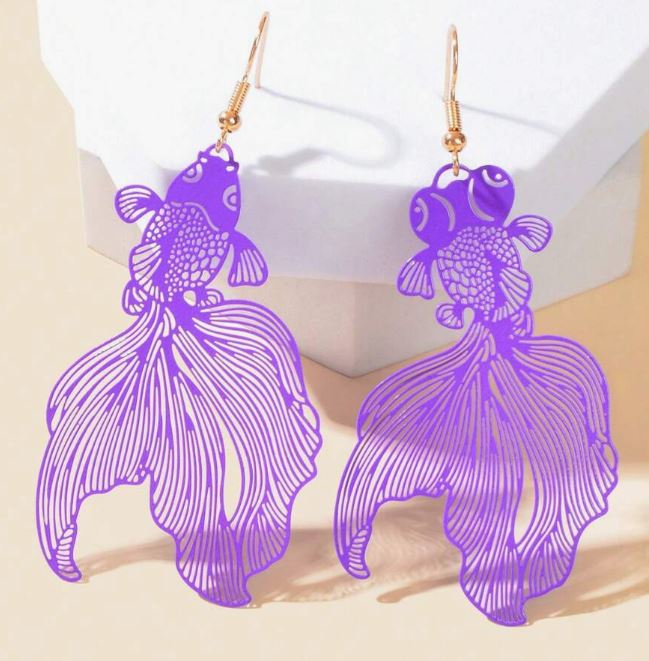 "Playing Koi" Mismatch Dangle Earrings