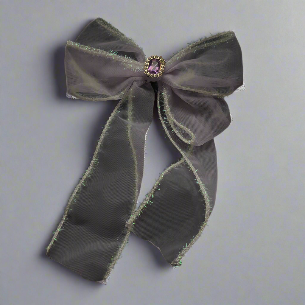 “Dazzling Bow” Unique Sparkly Sheer Oversize Hair Bow