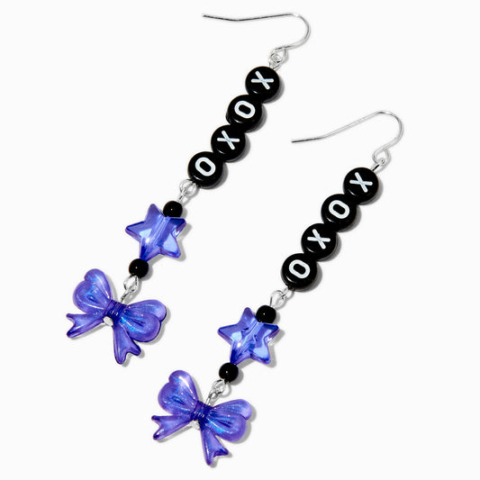 "Gutz" XOXO Purple Star and Bow Earrings
