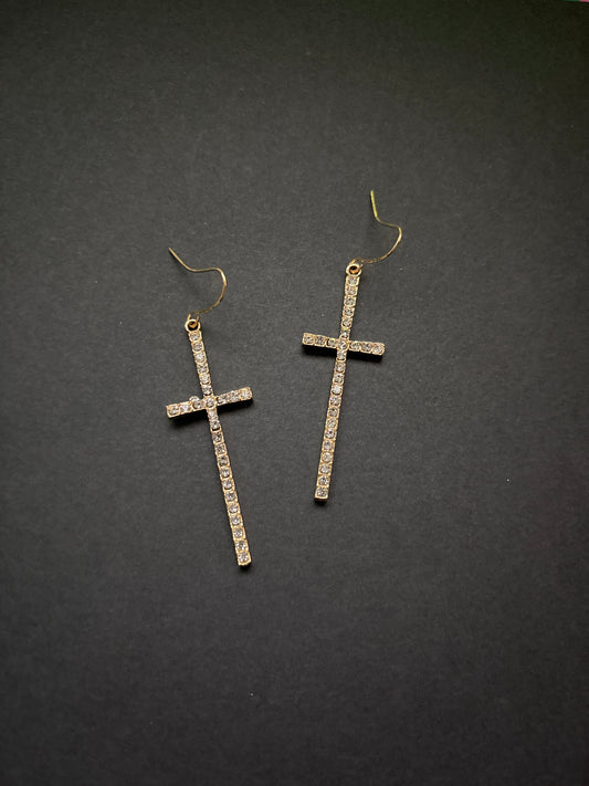 “Graceful” Gold Tone Dangle Earrings