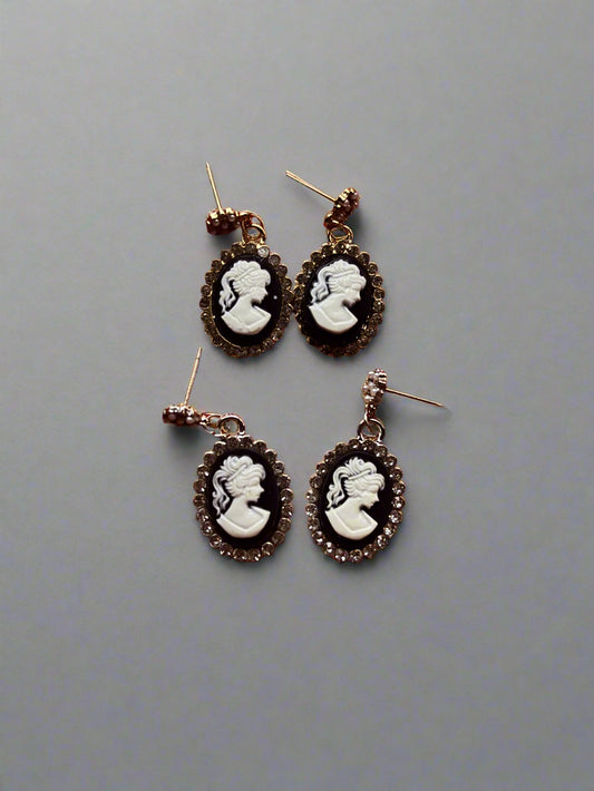 '"Victoria" Antique Style Cameo Earrings