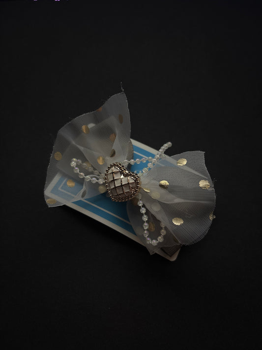 “Puffed Love” unique White Hair Clip