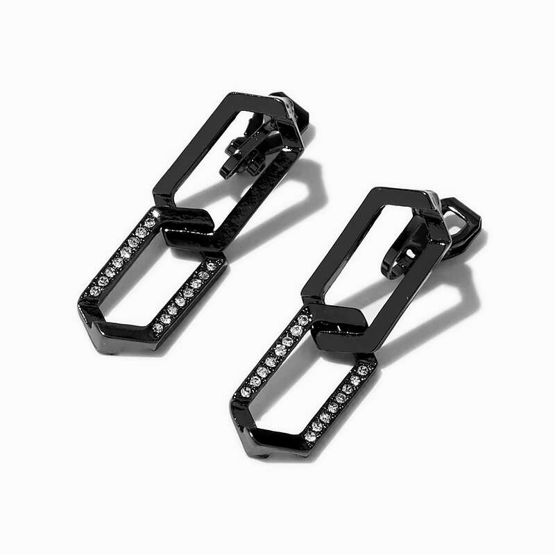"Geo Gothic" Clip On rhinestone earrings