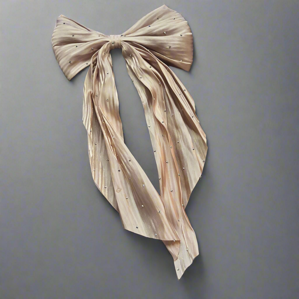 “Frolicking” Unique Large Oversized Hair Bow with Rhinestones