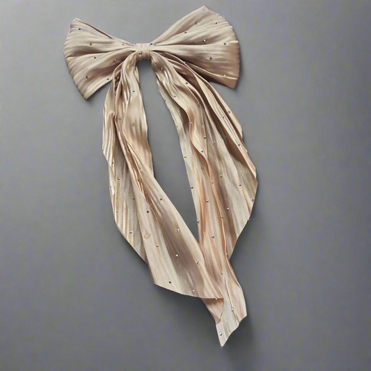 “Frolicking” Unique Large Oversized Hair Bow with Rhinestones