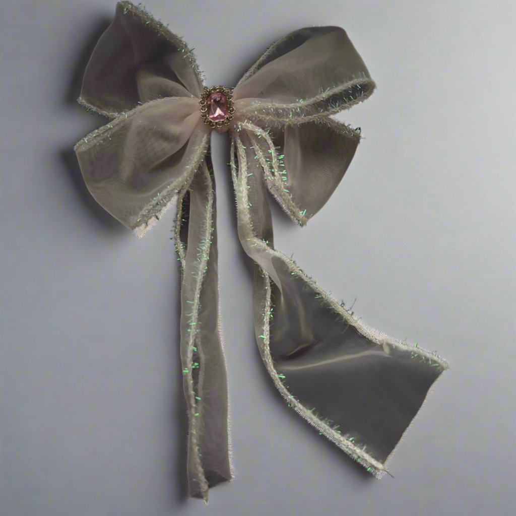 “Pinkie Sparkle” Large Oversize Bow with Pink Rhinestones
