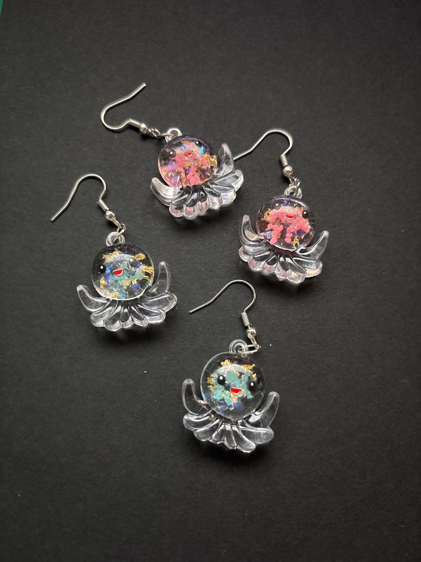 “Octo” Glitter Dangle Earrings