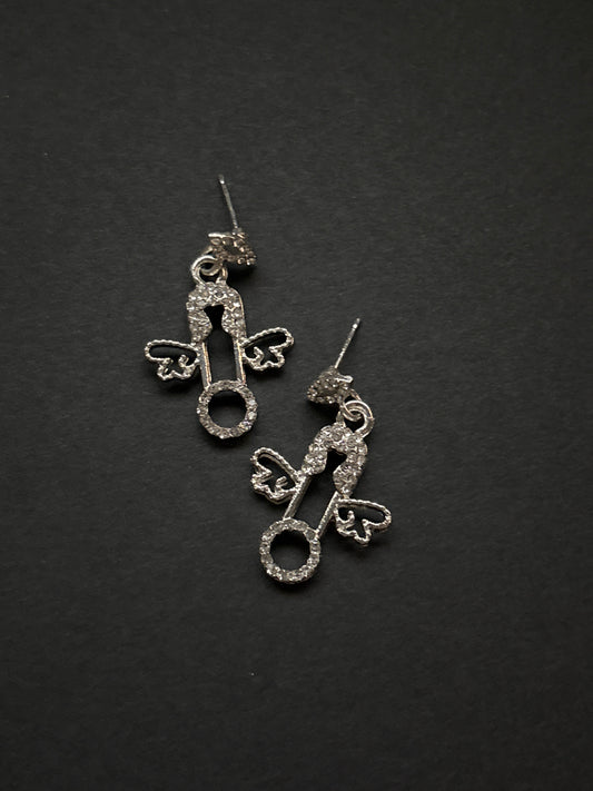 “Angelic” Safety Pin Stud Earrings