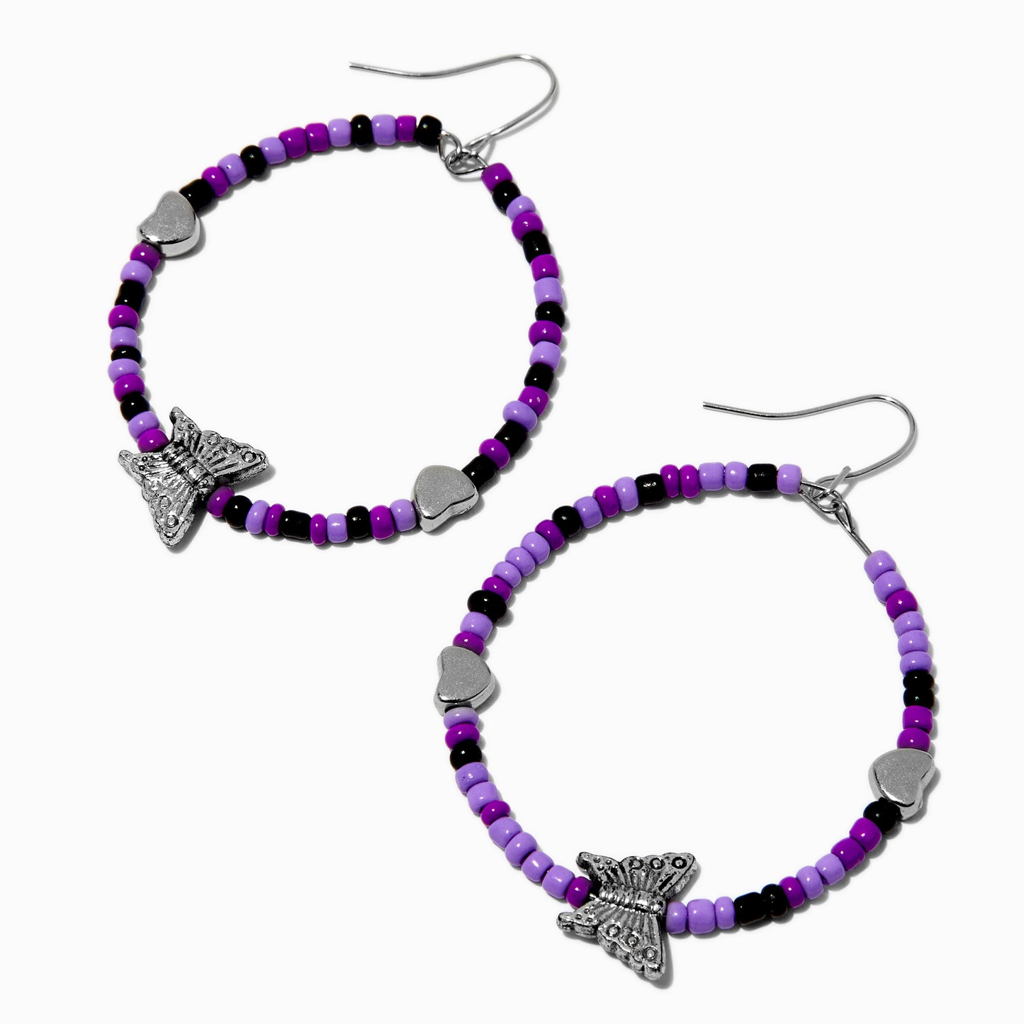 “Friendship” Butterfly Purple Dangle Earrings