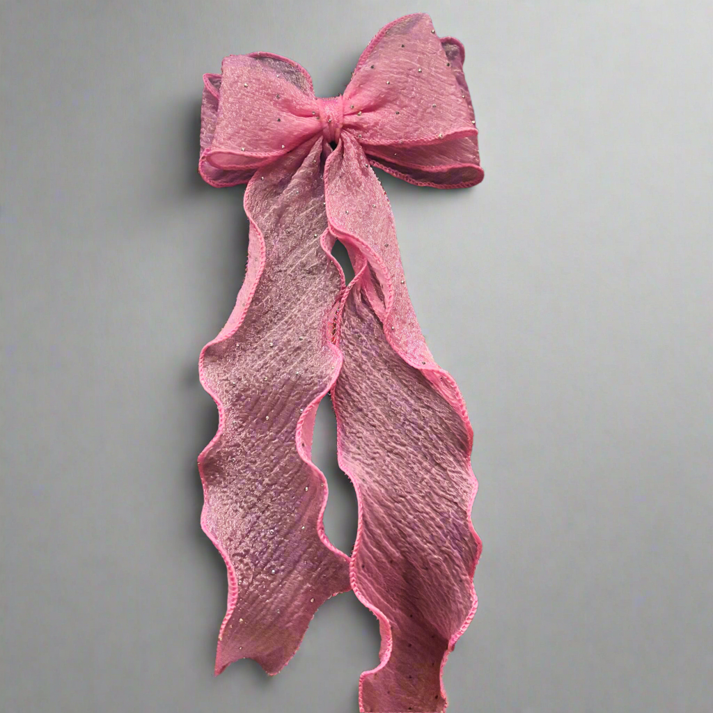 “Shower of Light” Hot Pink Large Oversize Hair Bow
