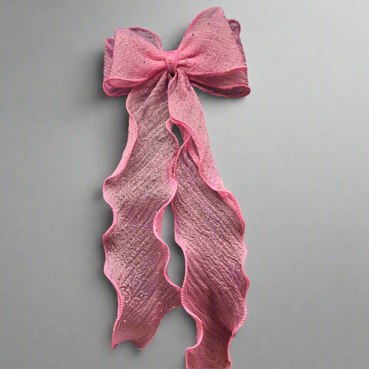 “Shower of Light” Hot Pink Large Oversize Hair Bow