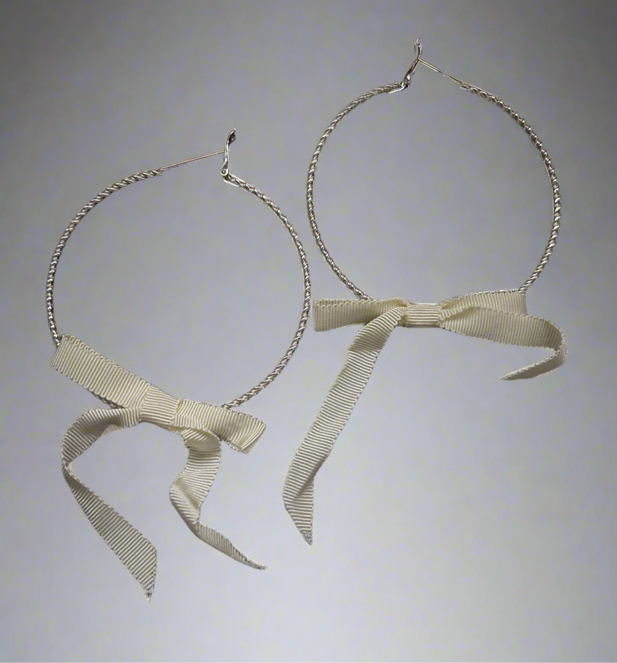 “Stella” Large oversized Twisted Hoop Earrings with Bow
