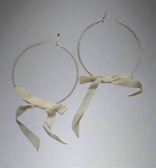 “Stella” Large oversized Twisted Hoop Earrings with Bow