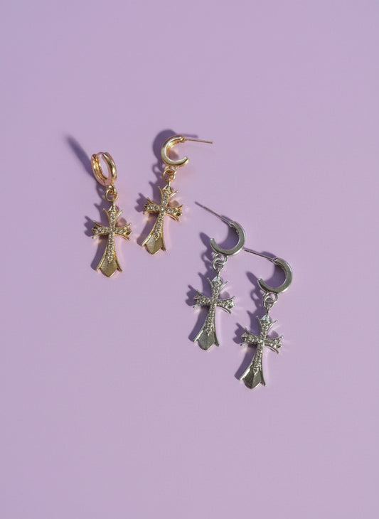 "Spyre" Unique Gothic Scrolled Hoop Style Earrings