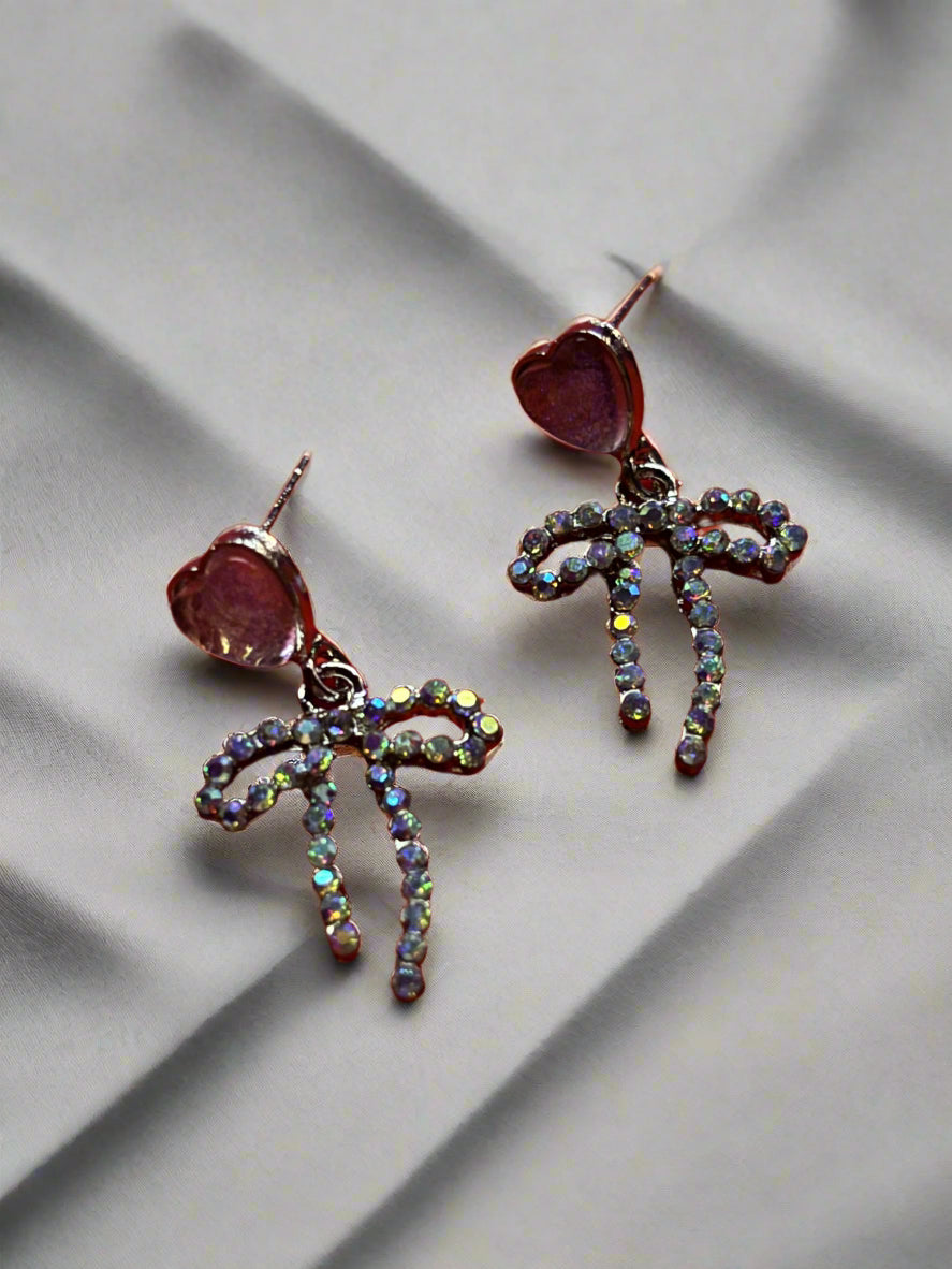 "Cottage" Unique Cutesy Bow Stud Earrings