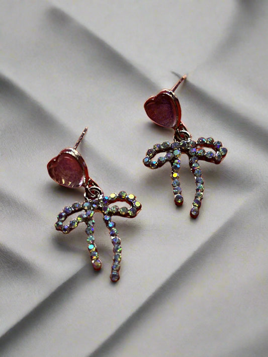 "Cottage" Unique Cutesy Bow Stud Earrings