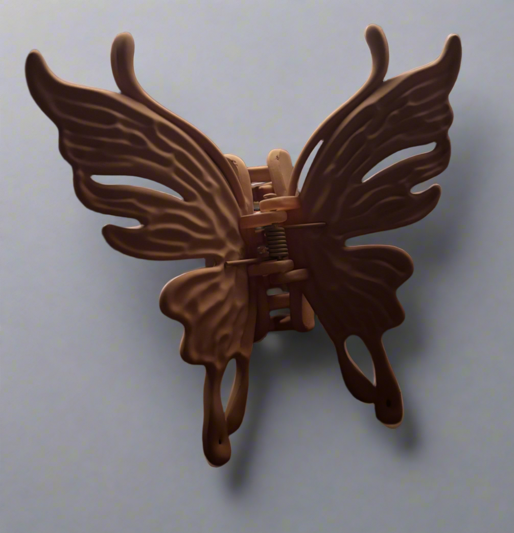 “Taking Flight” Beige Matte illusion butterfly Hair Claw Clip