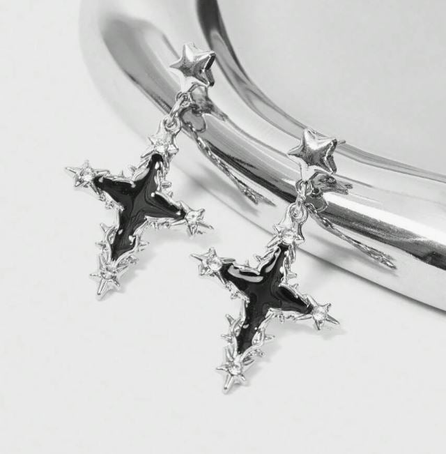 "Goth Cross" Minimalist Style Earrings