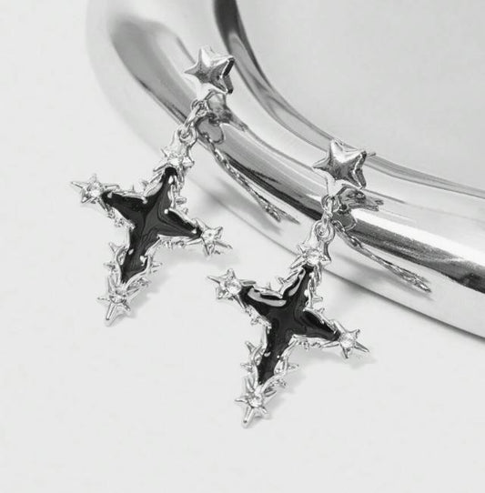 "Goth Cross" Minimalist Style Earrings