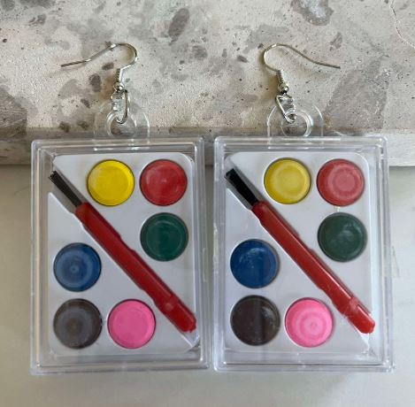 Unique Artistry Fully Functional Paint Palette Earrings
