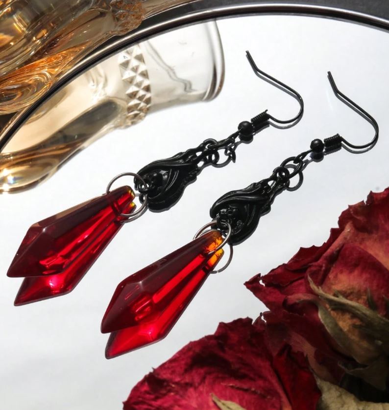 "Blood Bat" Unique Dangle Earrings