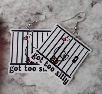 "Silly Billy" Unique Goose Earrings