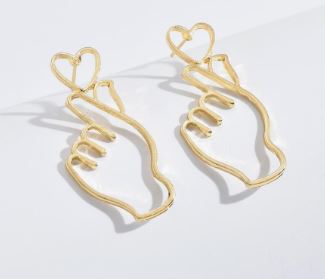 "Hand Sign" Unique Stud Earrings