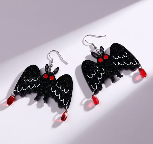 "Crypt" Unique Cute Moth man Inspired Earrings
