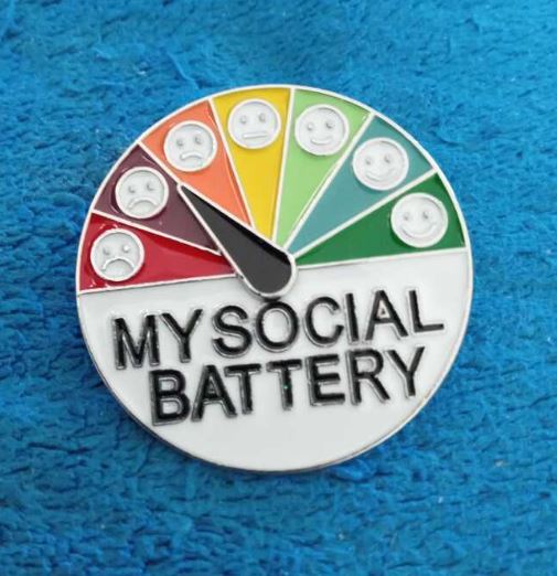 "Social Battery" Meter Lapel Pin