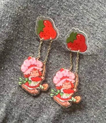 "Strawberry Bliss" Shortcake Dangle Swing Earrings