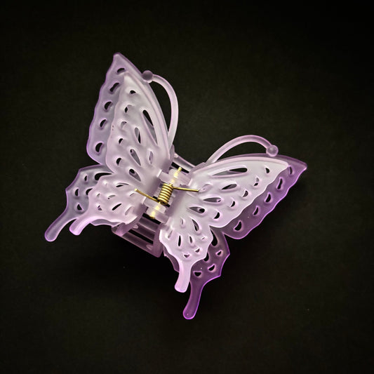 “Purple Flutter” Purple Butterfly Illusion Hair Clip